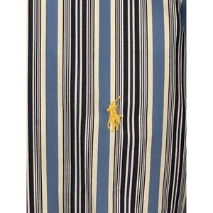 POLO RALPH LAUREN‎ MEN Dress Shirt Stripe Blue STANTON Loose Fit Collar Stays L